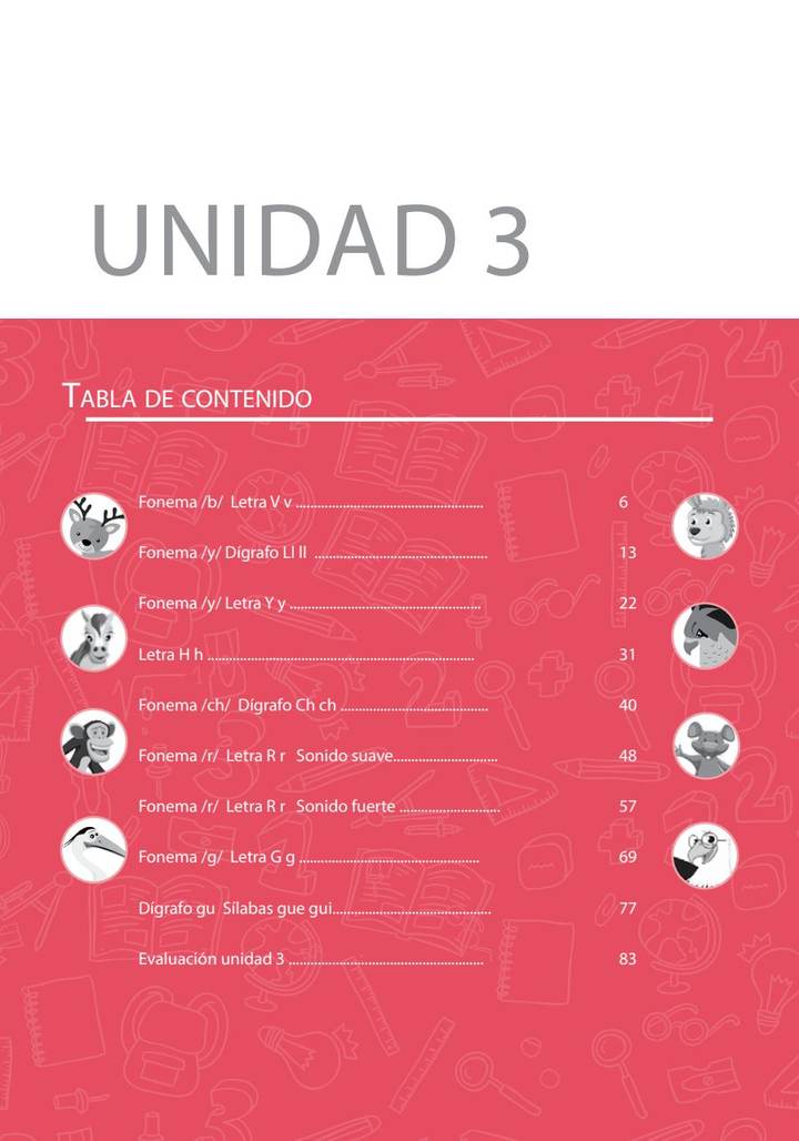 Lenguaje 1° Grado - Aprendamos Todos a Leer - Guía para el Docente Primer Semestre Unidades 3 y 4 (MEN) PDF 3 Índice de Lenguaje 1° Grado - Aprendamos Todos a Leer - Guía para el Docente Primer Semestre Unidades 3 y 4