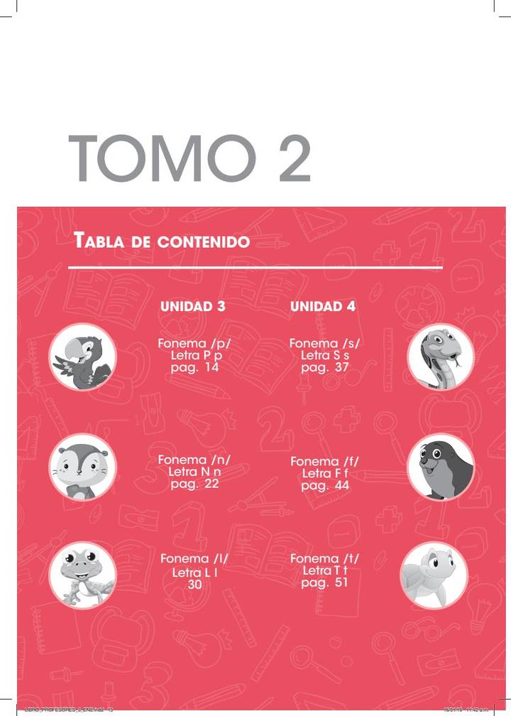 Índice de Lenguaje Transición - Docente Tomo 2