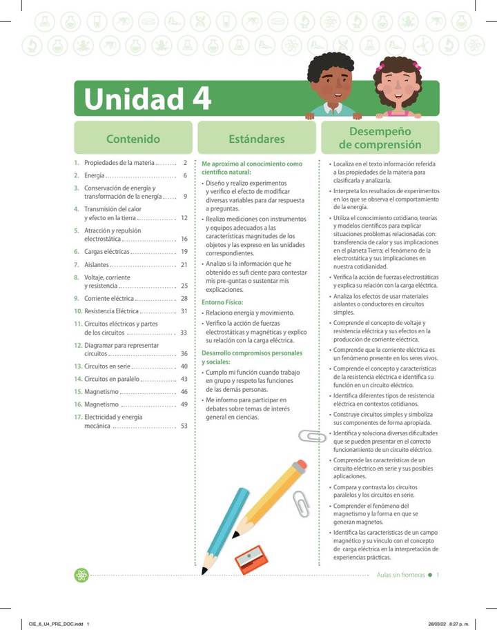 Índice de Ciencias Naturales 6° - Aulas Sin Fronteras - B4 Docente