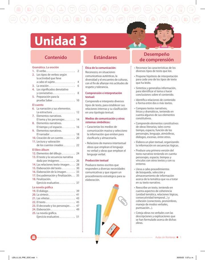 Lenguaje 6° Grado - Aulas Sin Fronteras - Bimestre 3 - Guía del Docente (MEN) PDF 3 Índice de Lenguaje 6° Grado - Aulas Sin Fronteras - Bimestre 3 - Guía del Docente