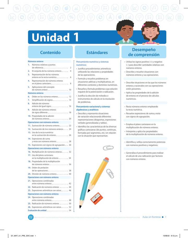 Matemáticas 7° Grado - Aulas Sin Fronteras - Bimestre 1 - Guía del Docente (MEN) PDF 3 Índice de Matemáticas 7° Grado - Aulas Sin Fronteras - Bimestre 1 - Guía del Docente