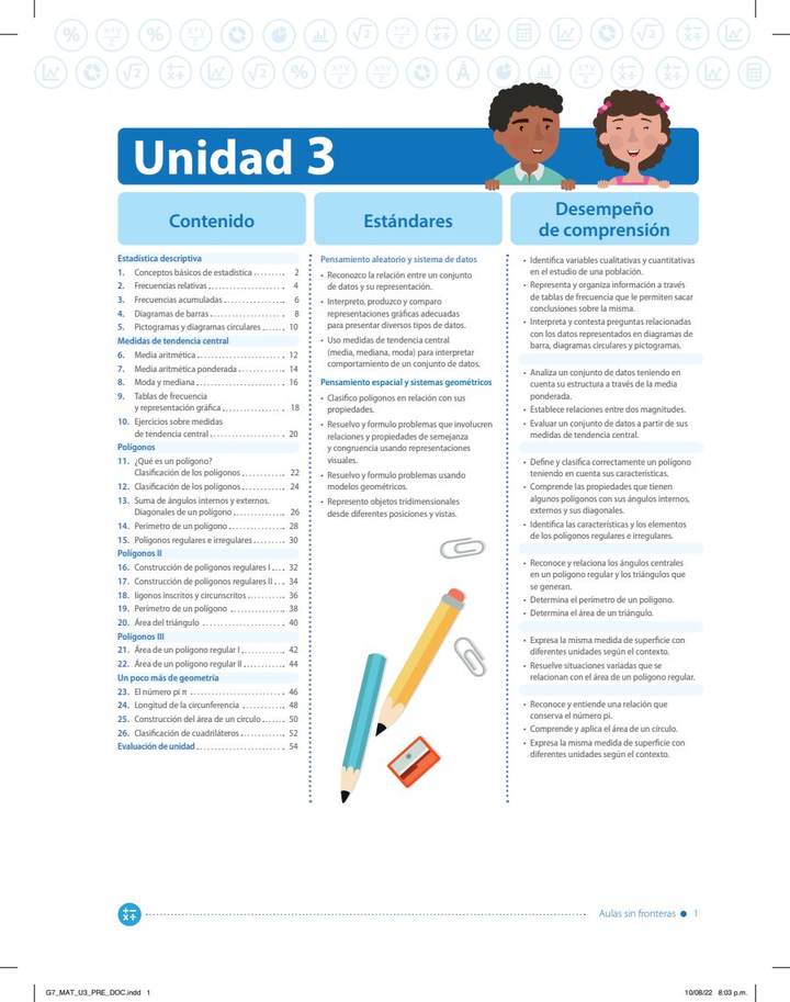 Índice de Matemáticas 7° - Aulas Sin Fronteras - B3 Docente