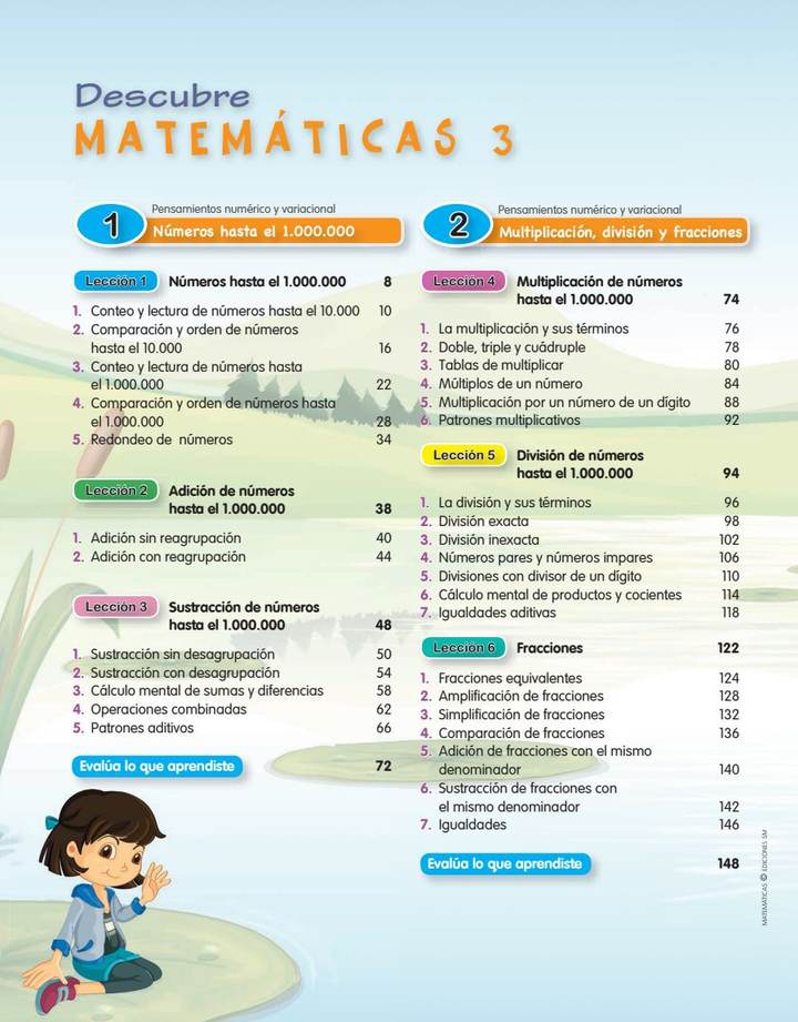 Matemáticas 3° Grado - Método Singapur - Cuaderno de Trabajo (MEN) PDF 3 Índice de Matemáticas 3° Grado - Método Singapur - Cuaderno de Trabajo