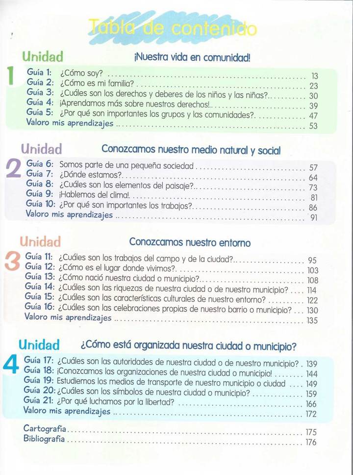 Ciencias Sociales 2° - Escuela Nueva Activa - Guías (MEN) PDF 3 Índice de Ciencias Sociales 2° - Escuela Nueva Activa - Guías