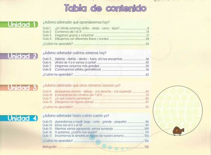 Índice de Matemáticas Transición - Escuela Nueva Activa - Guías