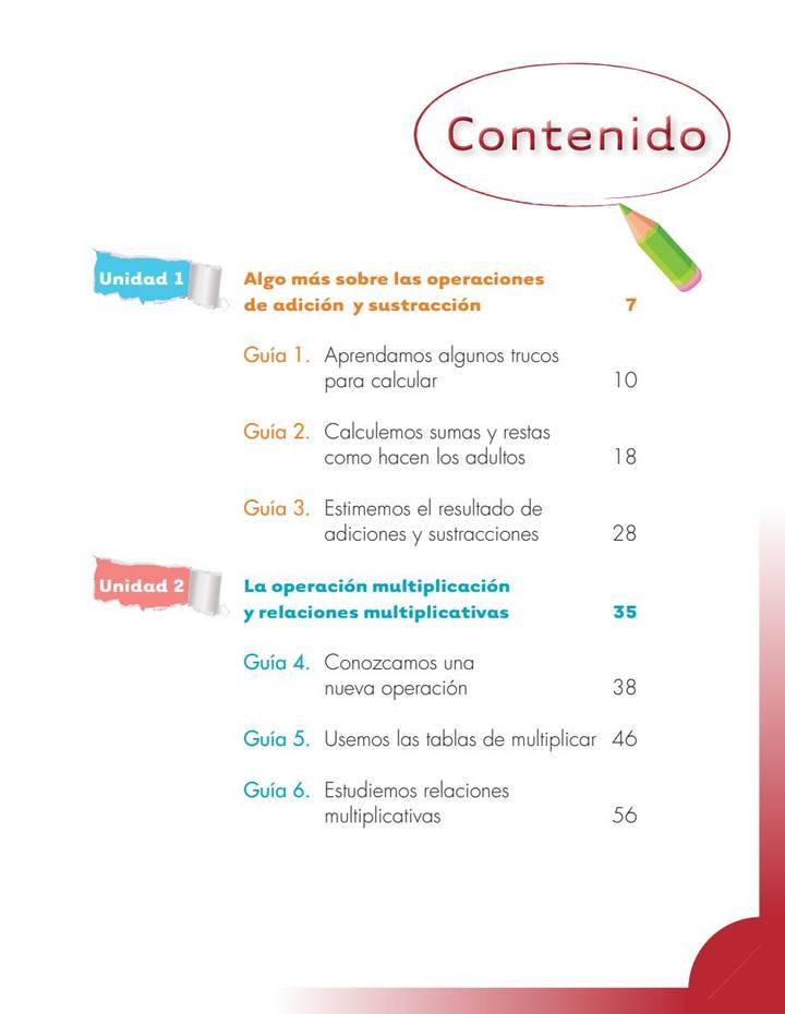 Matemáticas 3° Grado - Escuela Nueva - Primera Cartilla (MEN) PDF 3 Índice de Matemáticas 3° Grado - Escuela Nueva - Primera Cartilla