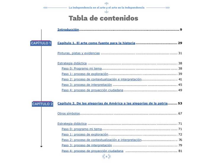 Ciencias Sociales 6° a 11° Grado - Historia Hoy - Arte en la Independencia (MEN) PDF 3 Índice de Ciencias Sociales 6° a 11° Grado - Historia Hoy - Arte en la Independencia