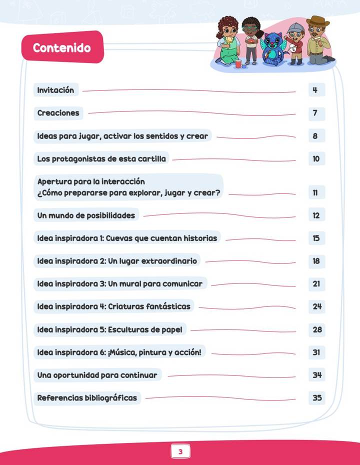 Ideas para Jugar, Activar los Sentidos y Crear (MEN) PDF 3 Índice de Ideas para Jugar, Activar los Sentidos y Crear