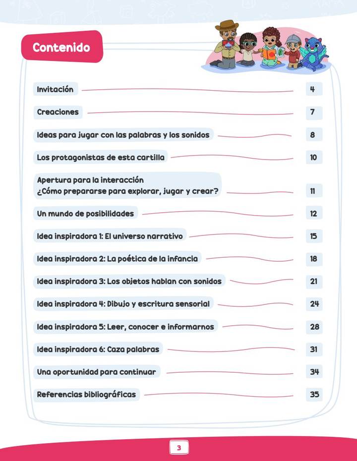 Ideas para Jugar con las Palabras y los Sonidos (MEN) PDF 3 Índice de Ideas para Jugar con las Palabras y los Sonidos