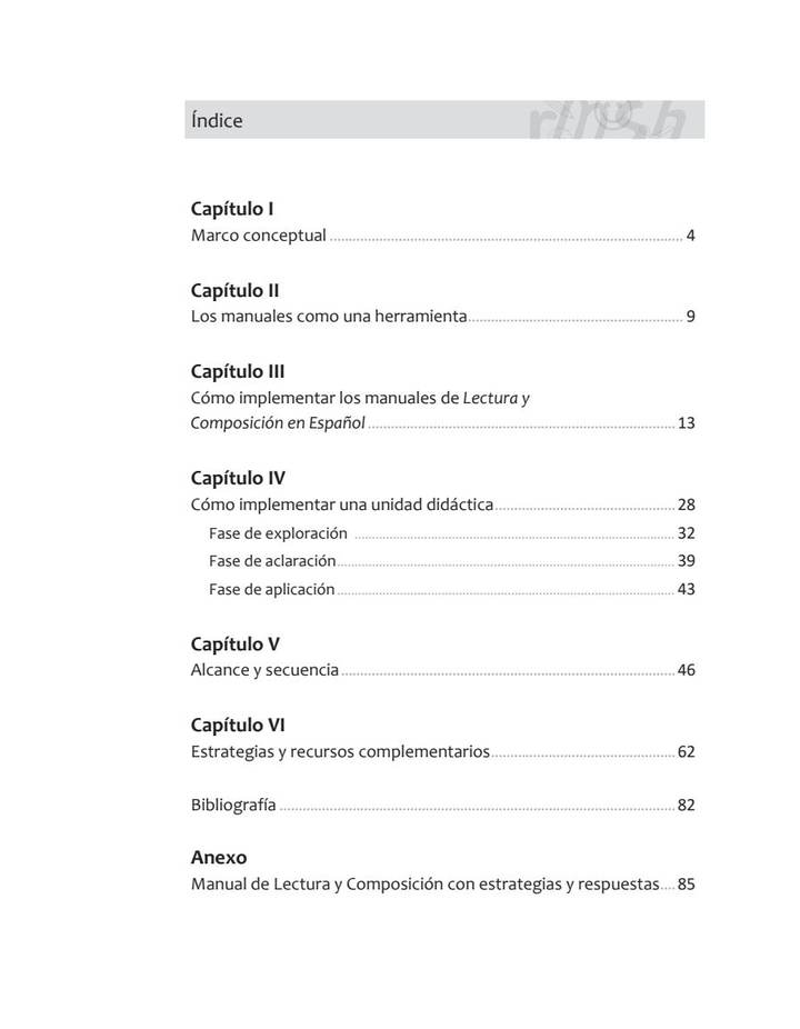 Lenguaje 2° Grado - Lectura y Composición en Español - Guía Docente (MEN) PDF 3 Índice de Lenguaje 2° Grado - Lectura y Composición en Español - Guía Docente
