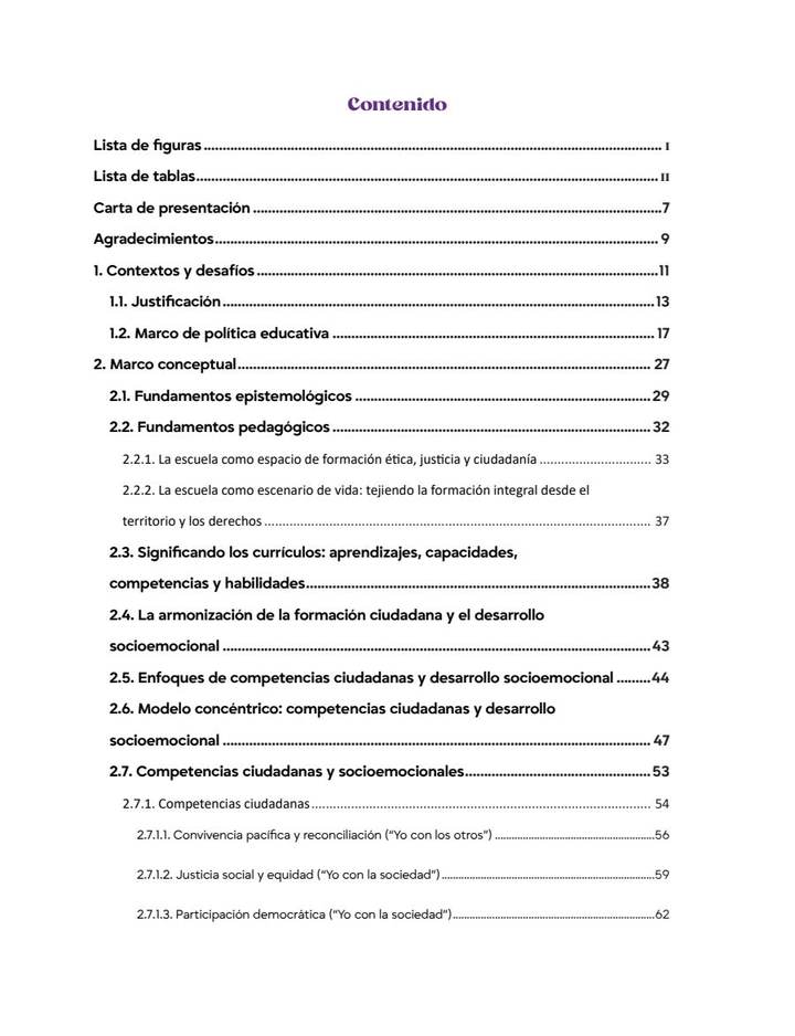 Formación Ciudadana y el Desarrollo Socioemocional 1° a 11° Grado - Lineamientos Curriculares (MEN) PDF 3 Índice de Formación Ciudadana y el Desarrollo Socioemocional 1° a 11° Grado - Lineamientos Curriculares