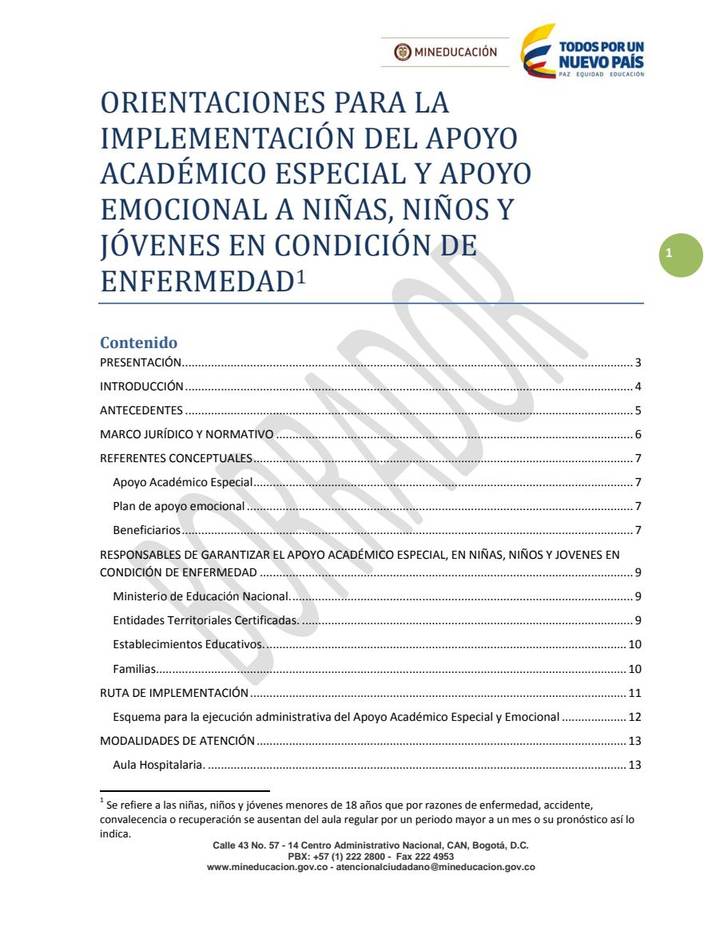 Índice de Orientaciones para el Apoyo Académico Especial