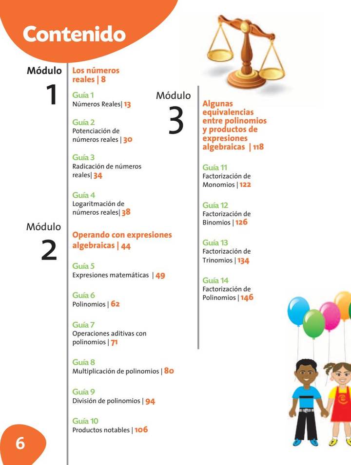 Índice de Matemáticas 8° - Postprimaria - Libro del Estudiante
