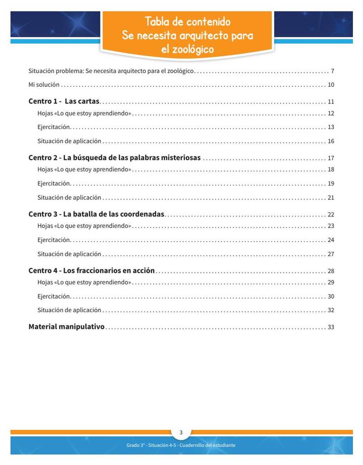 Matemáticas 3° - PREST - Cuadernillo (Situación 4 y 5) (MEN) PDF 3 Índice de Matemáticas 3° - PREST - Cuadernillo (Situación 4 y 5)