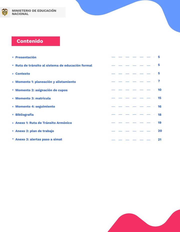 Índice de Ruta Orientadora del Tránsito a la Educación Formal