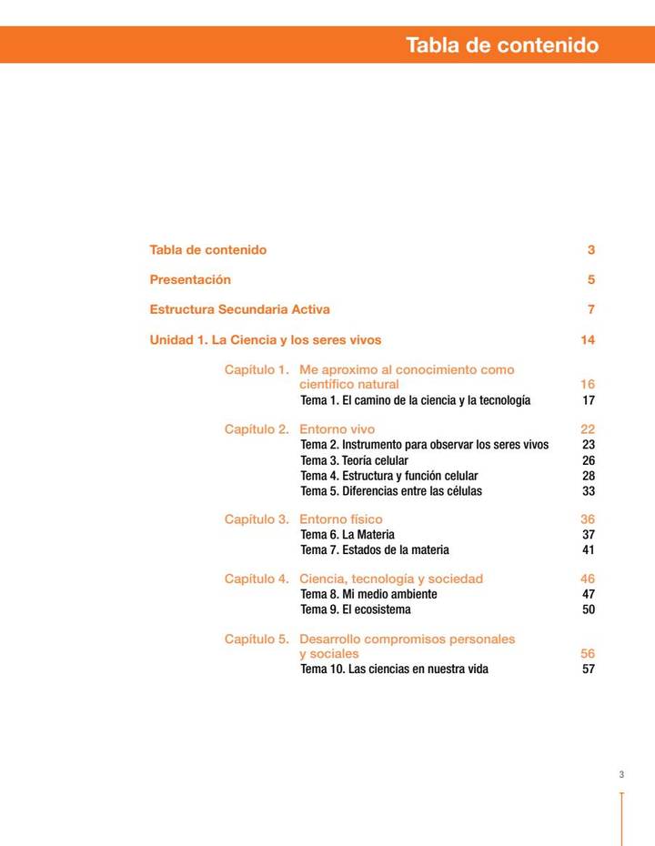 Ciencias Naturales 6° Grado - Secundaria Activa - Libro del Estudiante (MEN) PDF 3 Índice de Ciencias Naturales 6° Grado - Secundaria Activa - Libro del Estudiante