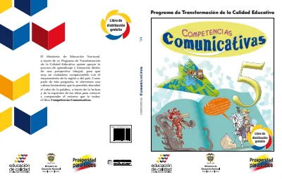 Lenguaje 5° Grado - Competencias Comunicativas - Libro del Estudiante (MEN) PDF 2 Portada de Competencias Comunicativas 5 Libro del Estudiante