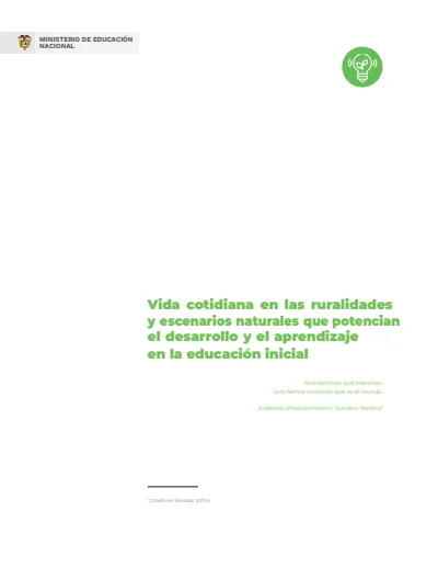 Educación Inicial Rural Módulo 3 - Vida Cotidiana (MEN) PDF 2 Portada de Educación Inicial Rural Módulo 3 - Vida Cotidiana - MEN Colombia