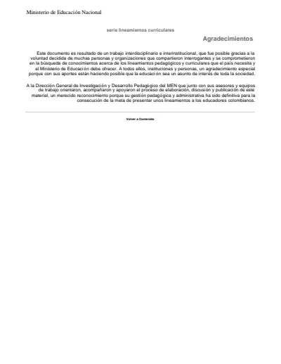 Ciencias Naturales y Educación Ambiental - Lineamientos (MEN) PDF 1 Portada de Ciencias Naturales y Educación Ambiental - Lineamientos - MEN Colombia