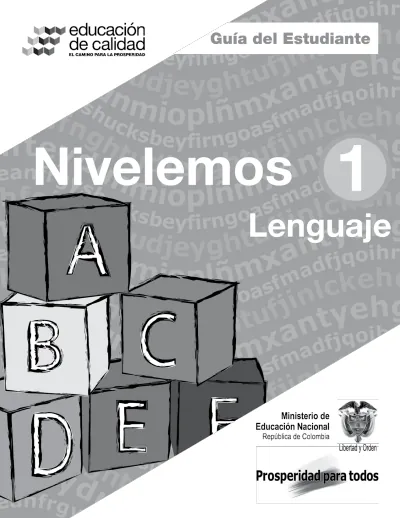 Lenguaje 1° Grado - Nivelemos - Libro del Estudiante (MEN) PDF 1 Portada de Lenguaje 1° Grado - Nivelemos - Libro del Estudiante - MEN Colombia