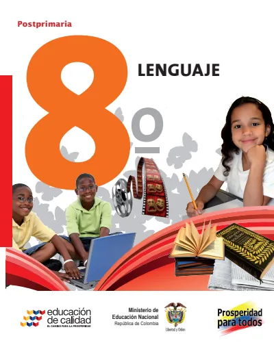 Lenguaje 8° Grado - Postprimaria - Libro del Estudiante (MEN) PDF 2 Portada de Postprimaria Rural Lenguaje Grado 8