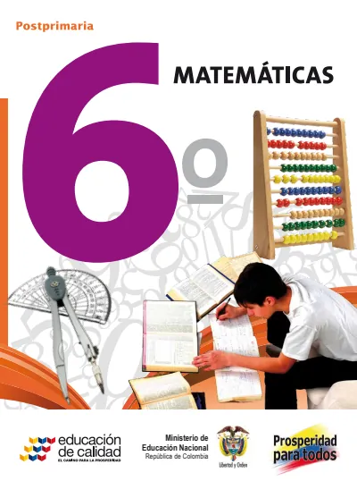 Matemáticas 6° Grado - Postprimaria - Libro del Estudiante (MEN) PDF 2 Portada de Postprimaria Rural Matemáticas Grado 6