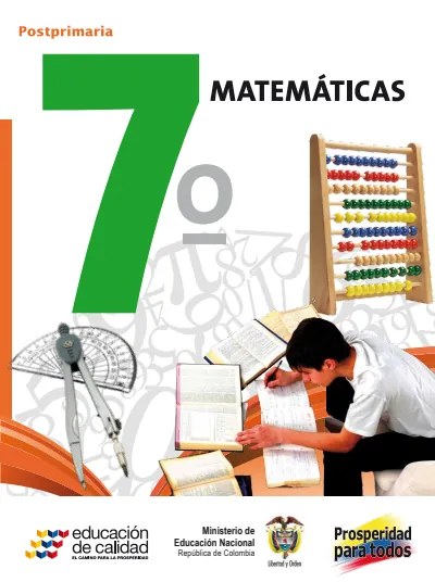 Matemáticas 7° - Postprimaria - Libro del Estudiante (MEN) PDF 2 Portada de Matemáticas 7° - Postprimaria - Libro del Estudiante - MEN Colombia