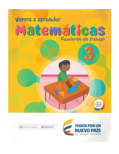 Matemáticas 3° Grado - Vamos a Aprender - Cuaderno (MEN) PDF 2 Portada de Matemáticas 3° Grado - Vamos a Aprender - Cuaderno - MEN Colombia