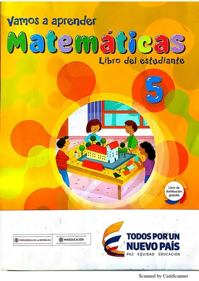 Matemáticas 5° - Vamos a Aprender - Libro (MEN) PDF 2 Portada de Matemáticas 5° - Vamos a Aprender - Libro - MEN Colombia